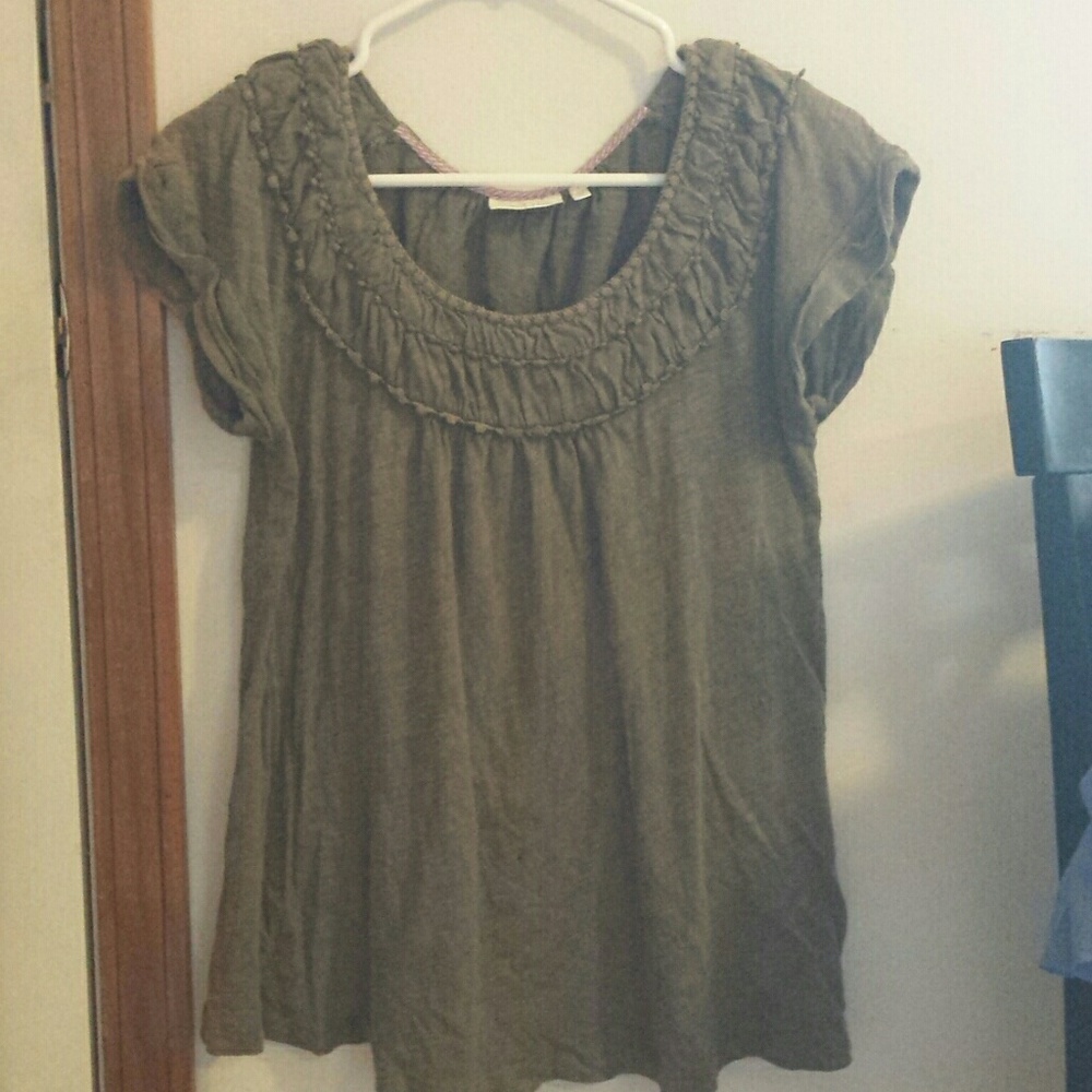 Anthropologie deletta olive blouse, Small